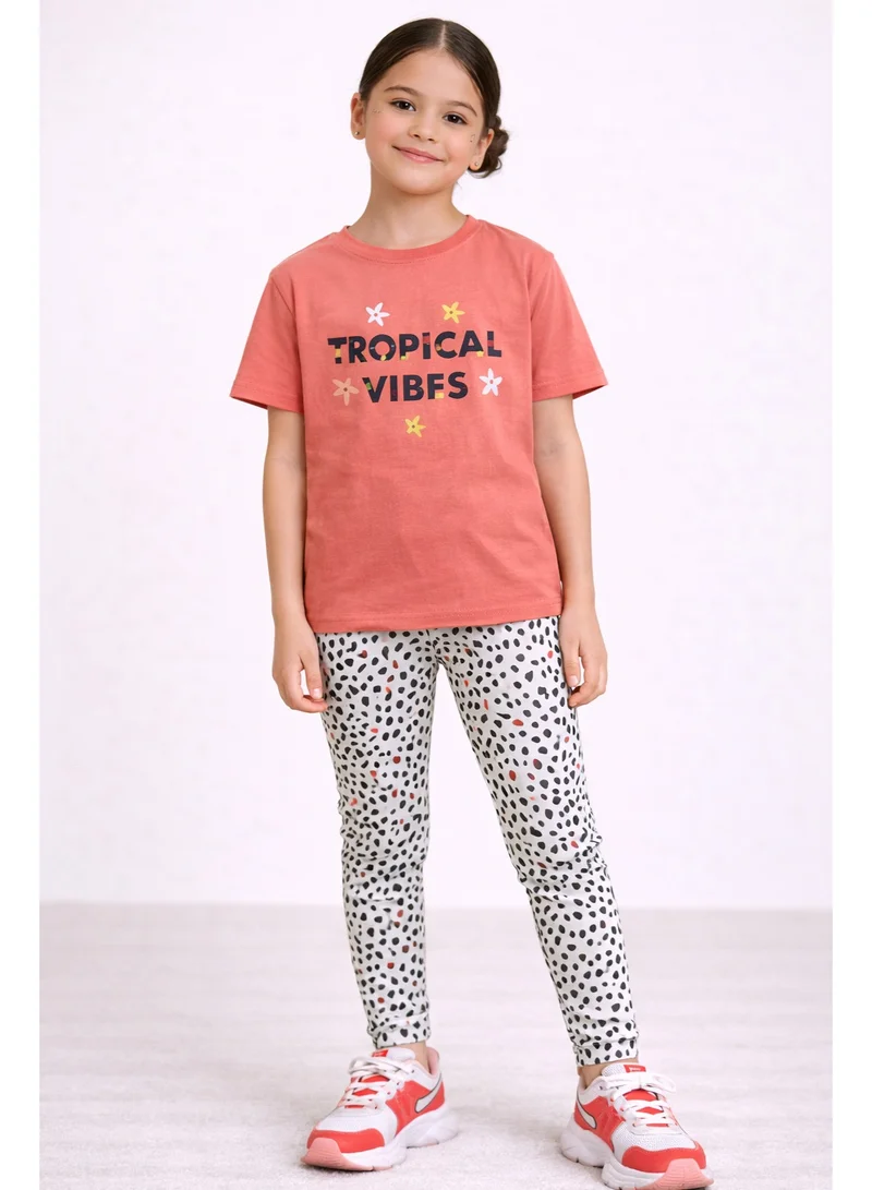 Victor And Jane Rust/Black Girls’ Multipack (2 Pack) – Graphic T-Shirts & Leggings Set (Basic Fit) for Women | Best Price UAE
